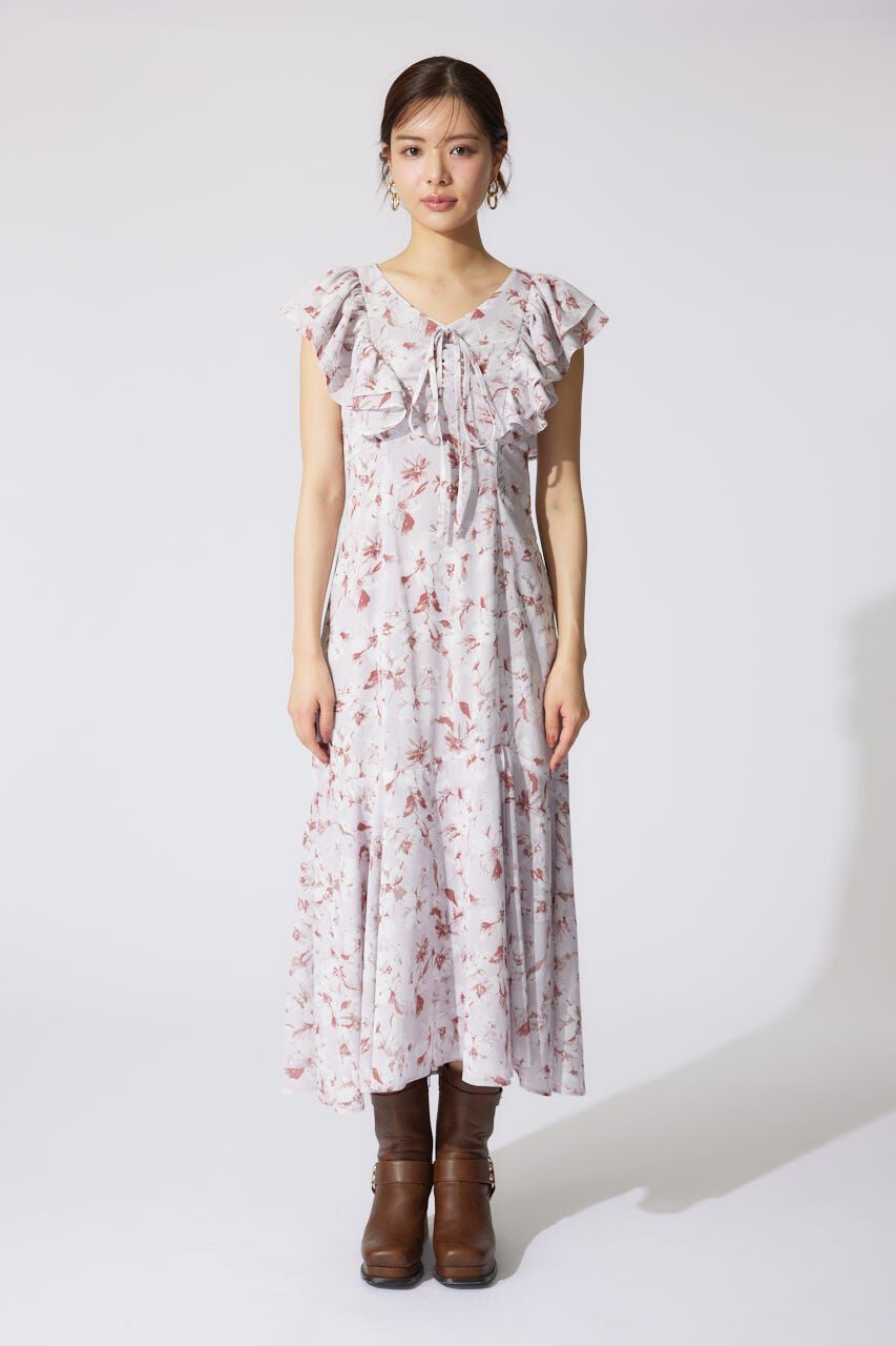 rienda「フリルフラワーロングワンピース」|ワンピース|