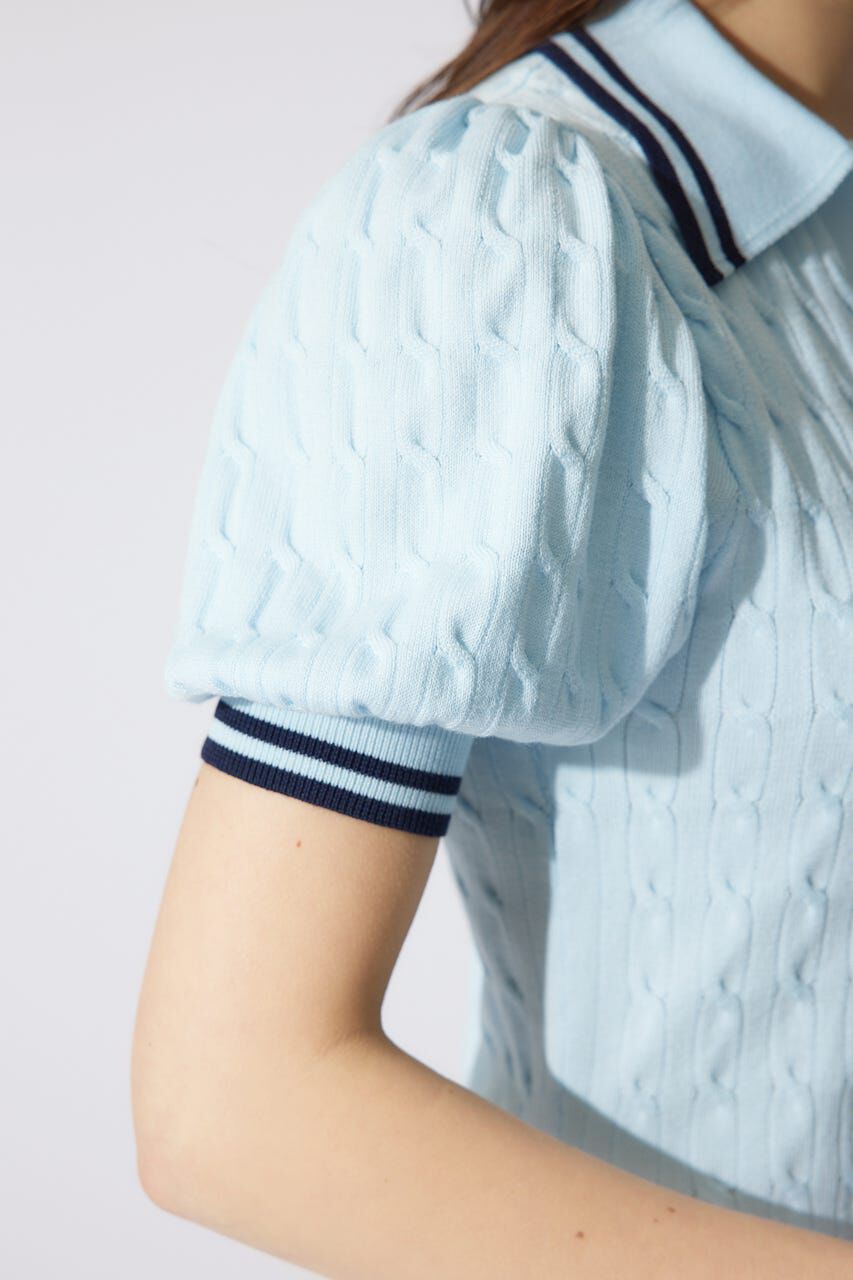 rienda「スキッパーデザインニットミニワンピース」|ワンピース|