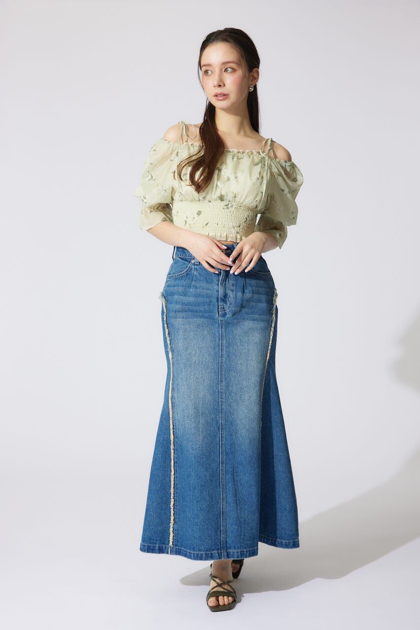 rienda「パフスリーブシャーリングブラウス」|シャツ・ブラウス|