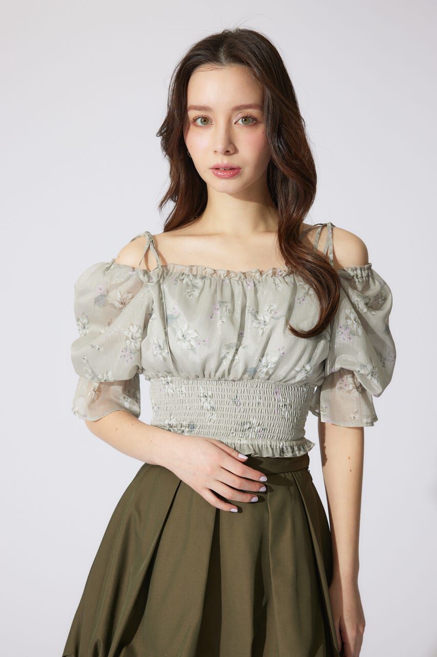 rienda「パフスリーブシャーリングブラウス」|シャツ・ブラウス|