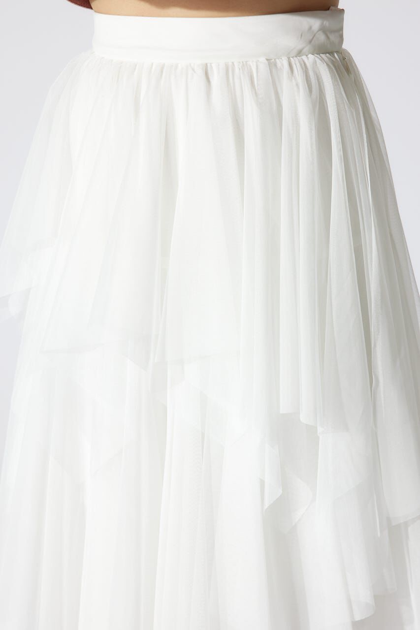 rienda「ニュアンスランダムチュールジャストウエストスカート」|スカート|