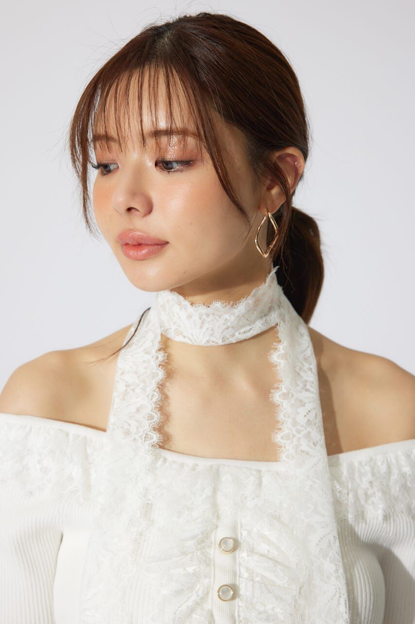 rienda「レースコンビリブニットトップス」|ニット・セーター|