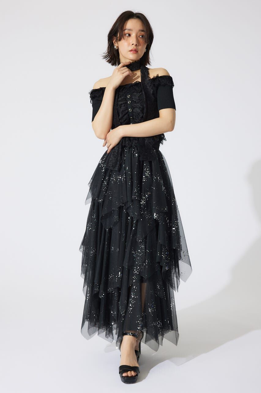 rienda「レースコンビリブニットトップス」|ニット・セーター|