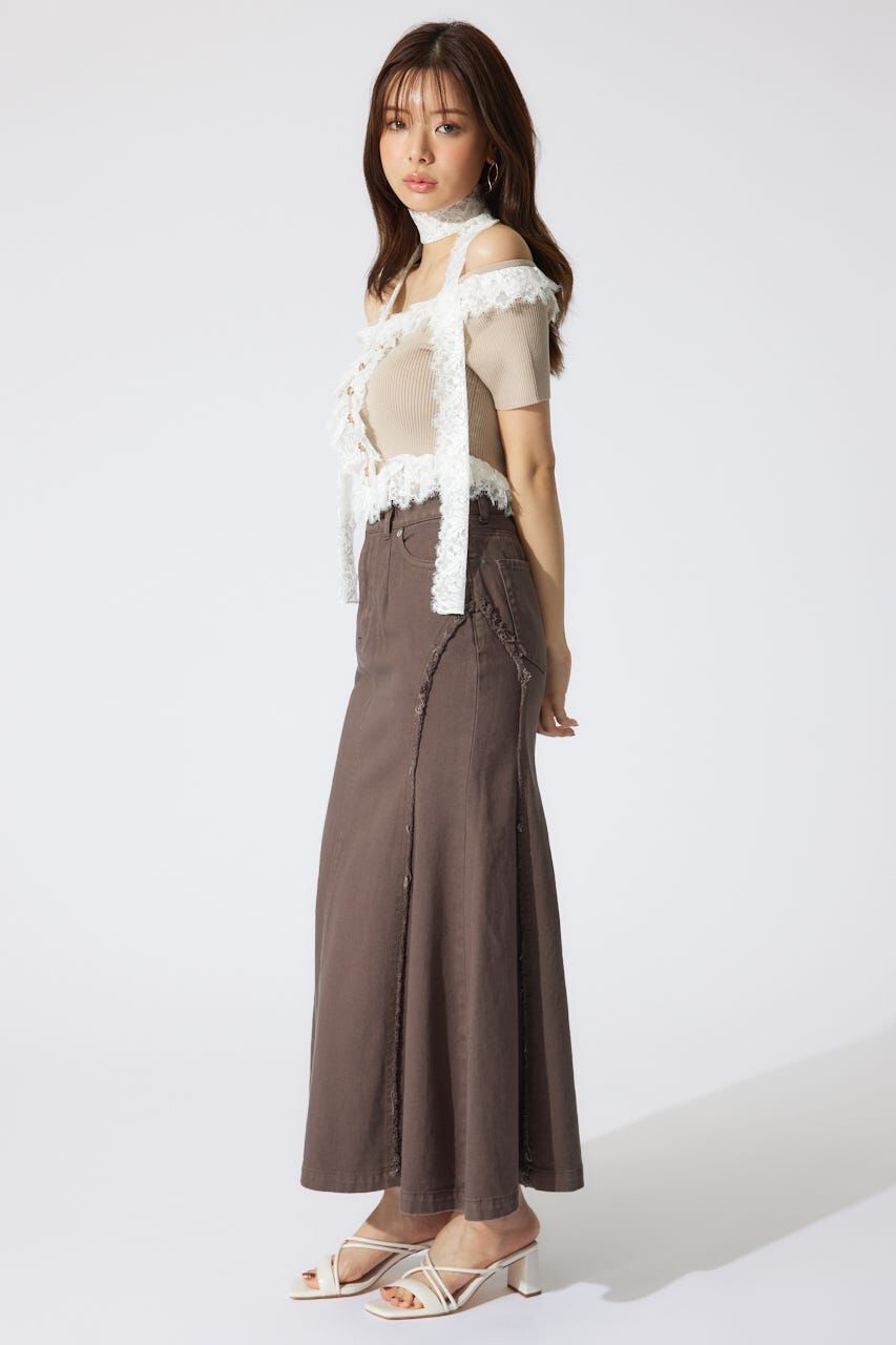 rienda「レースコンビリブニットトップス」|ニット・セーター|