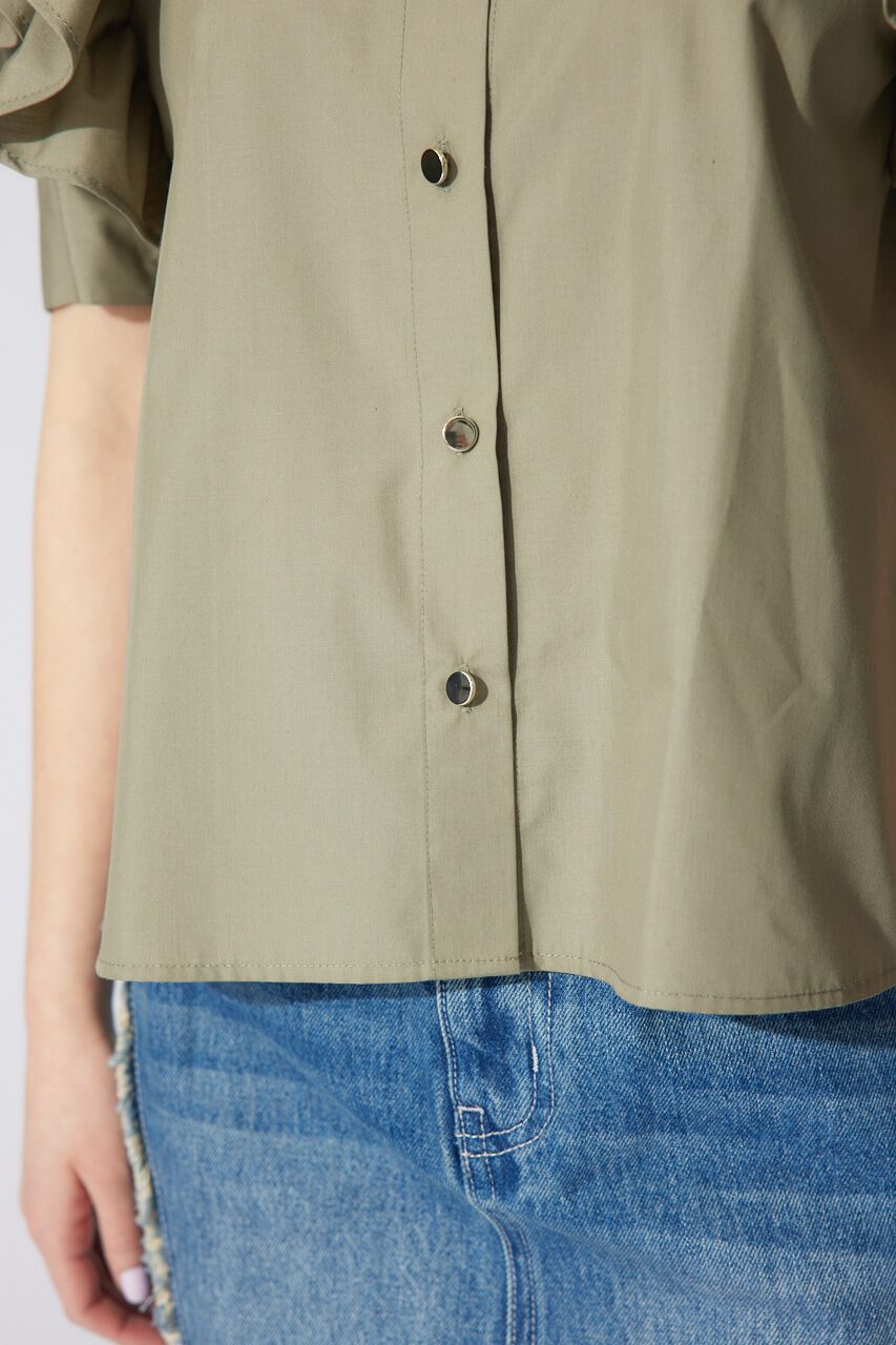 rienda「フリルスリーブデザインシャツトップス」|シャツ・ブラウス|