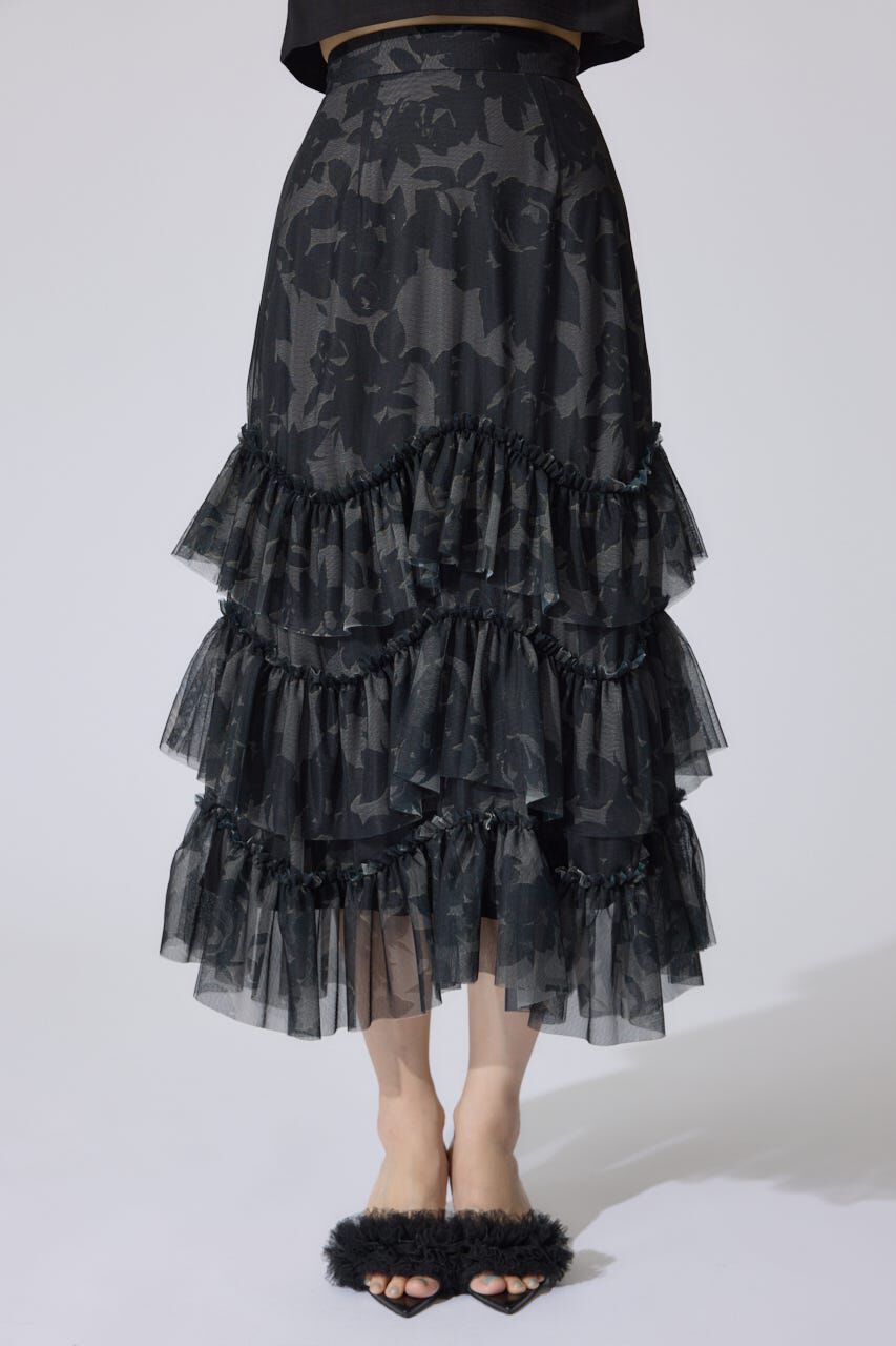 rienda「レイヤードフリルチュールティアードスカート」|スカート|