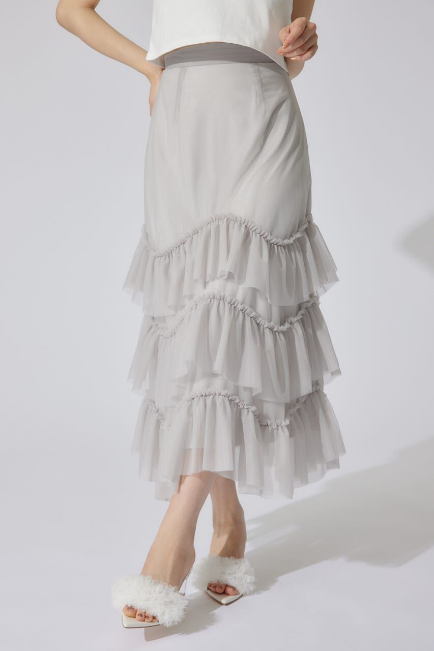 rienda「レイヤードフリルチュールティアードスカート」|スカート|