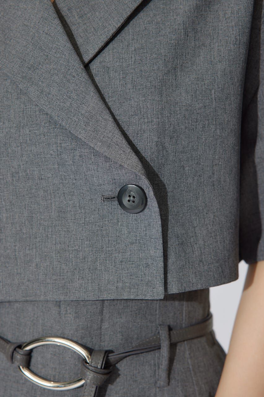 rienda「リネンライククロップドハーフスリーブジャケット」|その他|