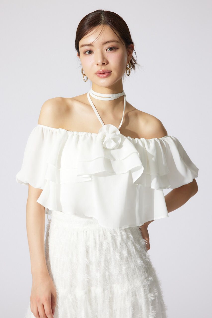 rienda「バルーンオフショルティアードブラウス」|シャツ・ブラウス|