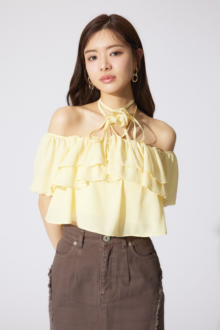 rienda「バルーンオフショルティアードブラウス」|シャツ・ブラウス|