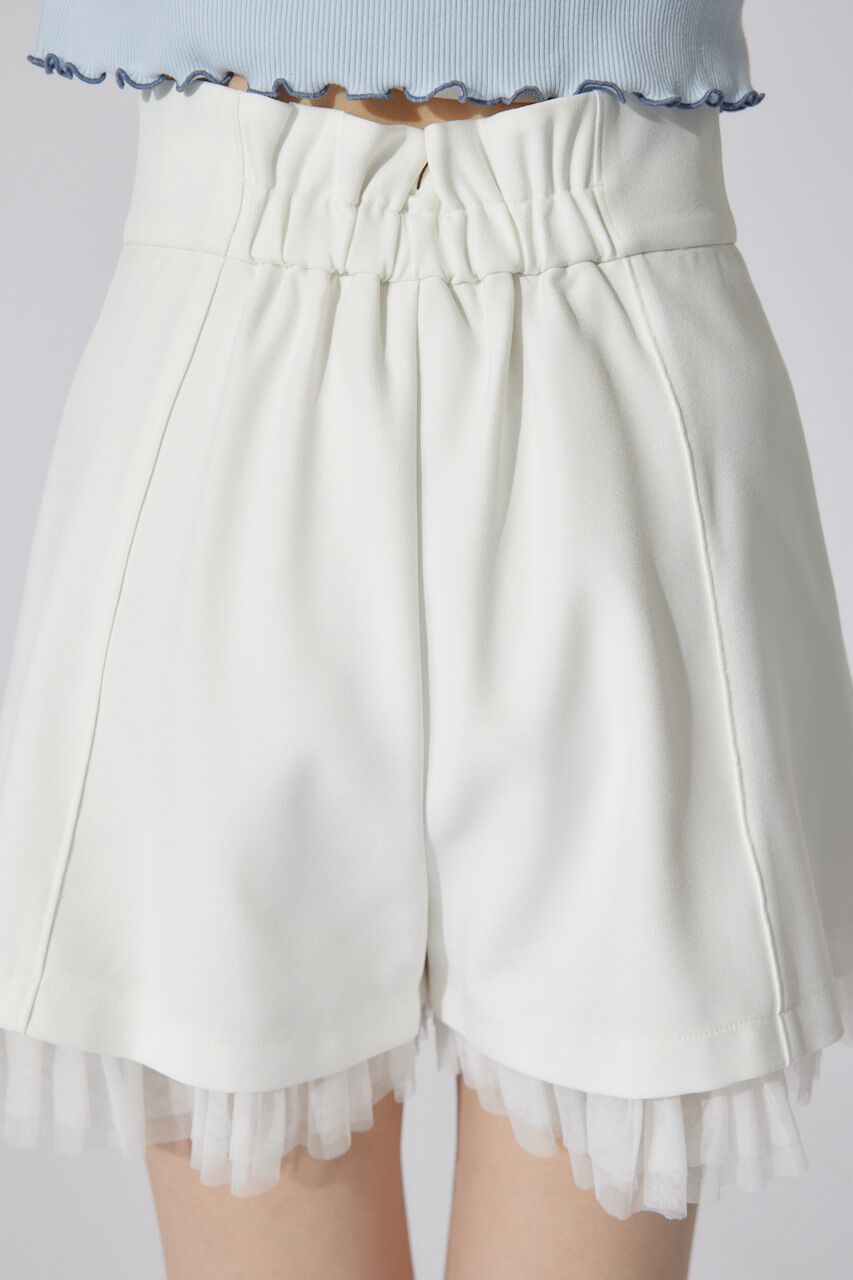 rienda「チュールレイヤードジャストウエストスコートショートパンツ」|その他|