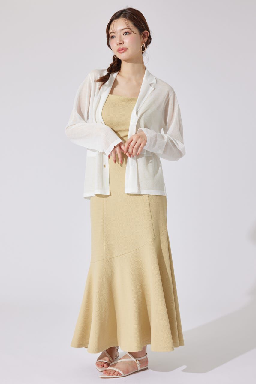 rienda「テーラーカラーシアーニットカーディガン」|カーディガン|