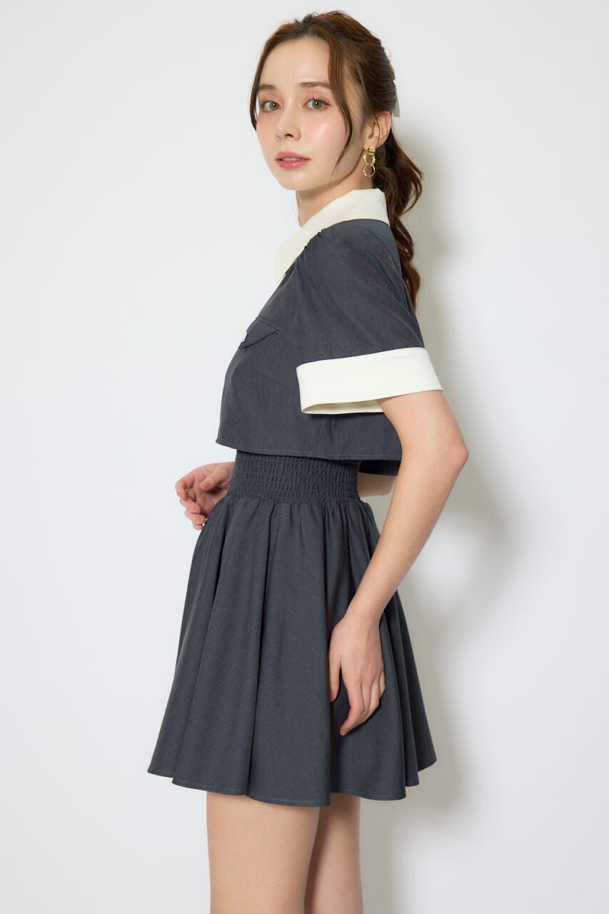 rienda「バストディティールフレアミニワンピース」|ワンピース|