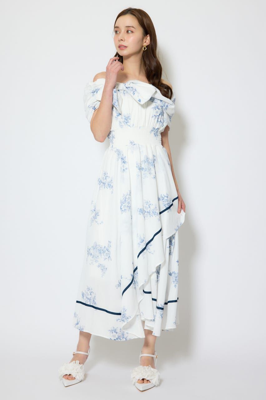 rienda「フロントビッグリボンフレアワンピース」|ワンピース|