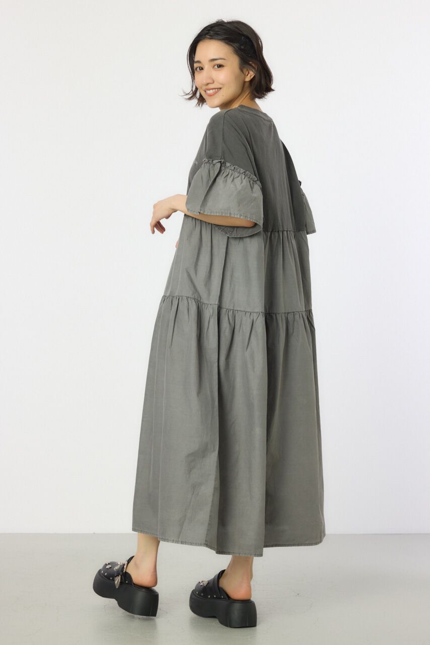 RODEO CROWNS「ピグメントドッキングティアードワンピース」|ワンピース|BLK