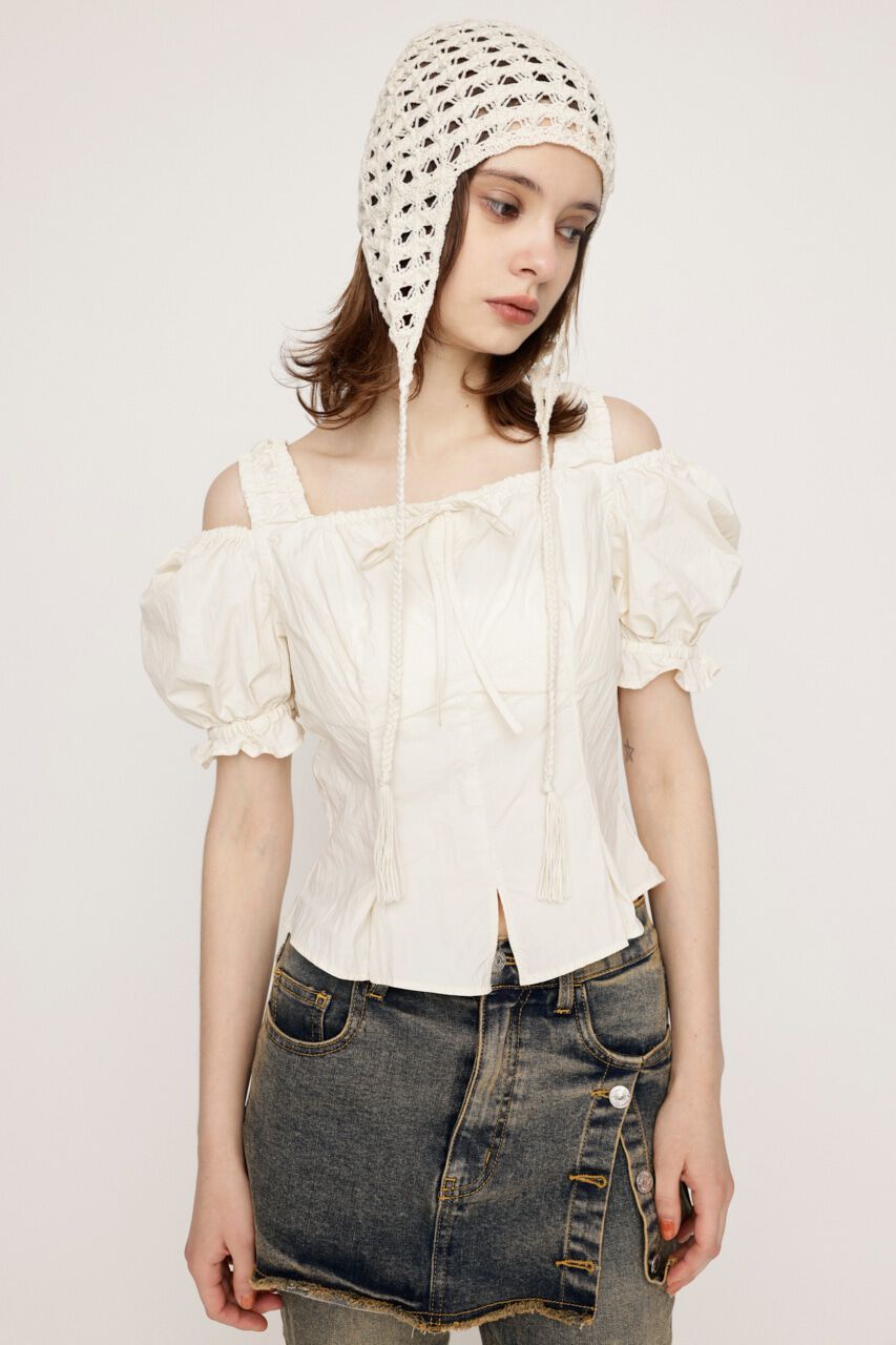 SLY「SHOULDER OPEN SQ PUFF トップス」|シャツ・ブラウス|