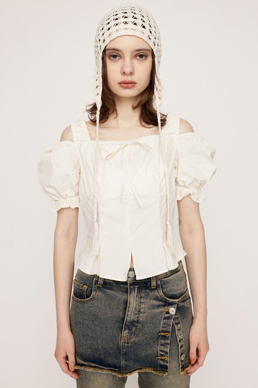 SLY「SHOULDER OPEN SQ PUFF トップス」|シャツ・ブラウス|