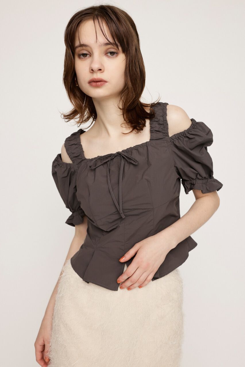 SLY「SHOULDER OPEN SQ PUFF トップス」|シャツ・ブラウス|