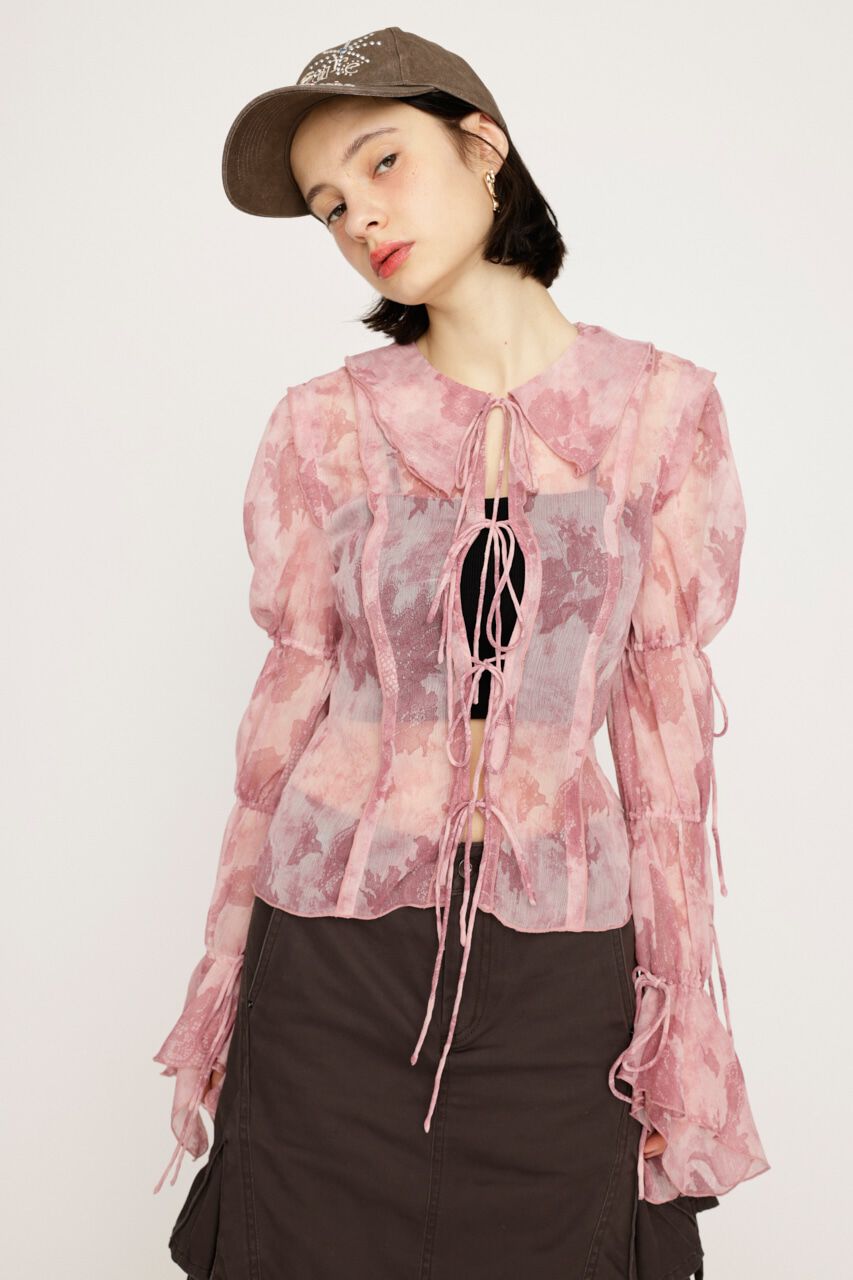 SLY「BLEEDING SHEER DUMPLING ブラウス」|シャツ・ブラウス|M/PNK7