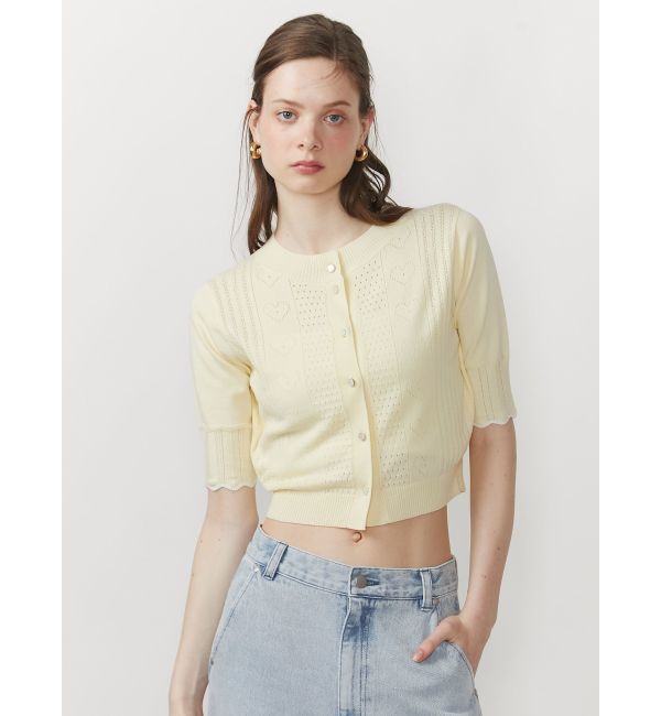 CALNAMUR「HEART OPENWORK KNIT CD/ハートオープンワークニットカーディガン」|ニット・セーター|