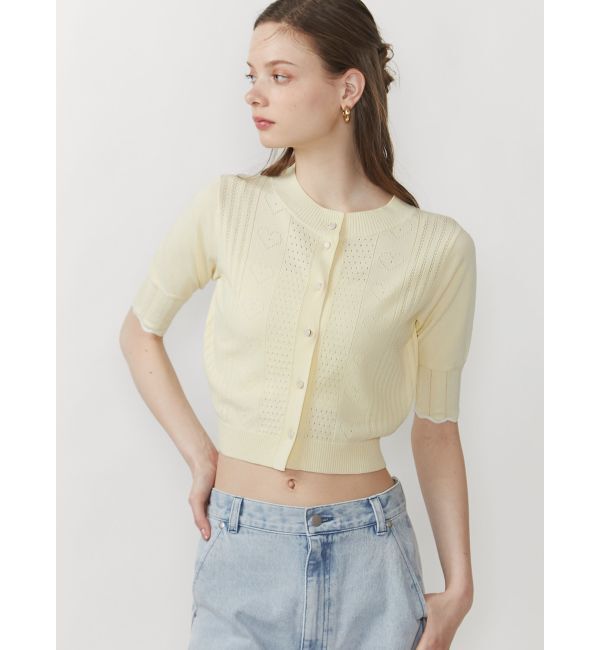 CALNAMUR「HEART OPENWORK KNIT CD/ハートオープンワークニットカーディガン」|ニット・セーター|