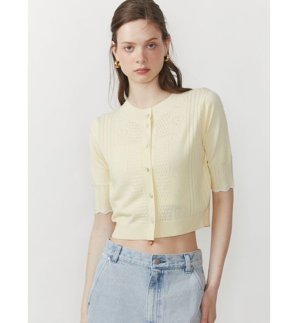 CALNAMUR「HEART OPENWORK KNIT CD/ハートオープンワークニットカーディガン」|ニット・セーター|