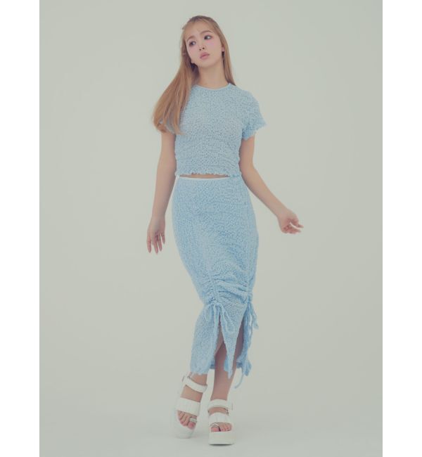 CALNAMUR「SHINY GATHER STRAIGHT SK/シャイニーギャザーストレートスカート」|スカート|