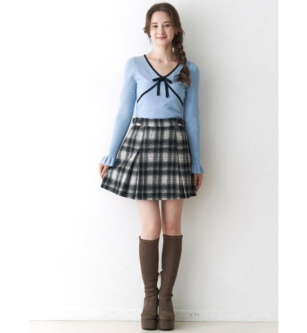 CALNAMUR「バイカラーリボンニット」|ニット・セーター|