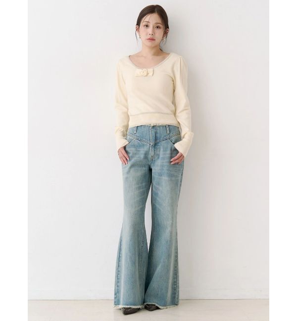 CALNAMUR「コサージュリボンコンパクトニット」|ニット・セーター|