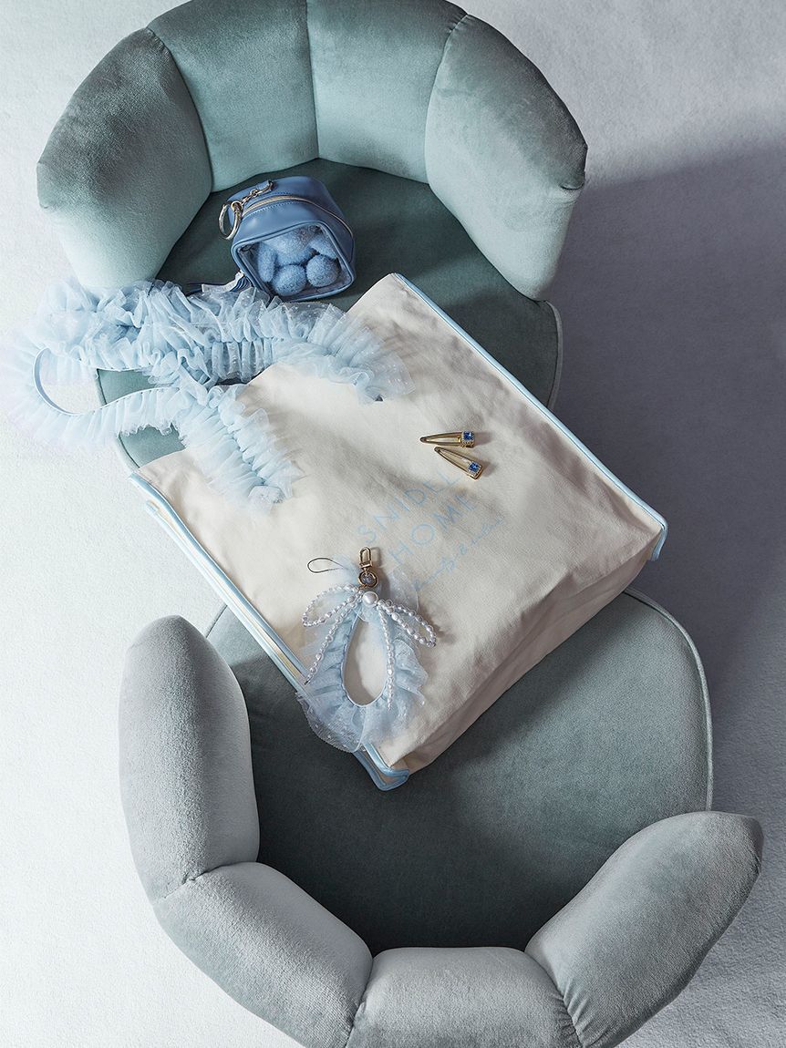 SNIDEL HOME「チュールキャンバスバッグ」|ハンドバッグ|BLU