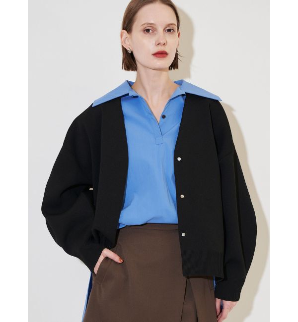 ELENDEEK「V-NECK FORM CD」|カーディガン|ブラック