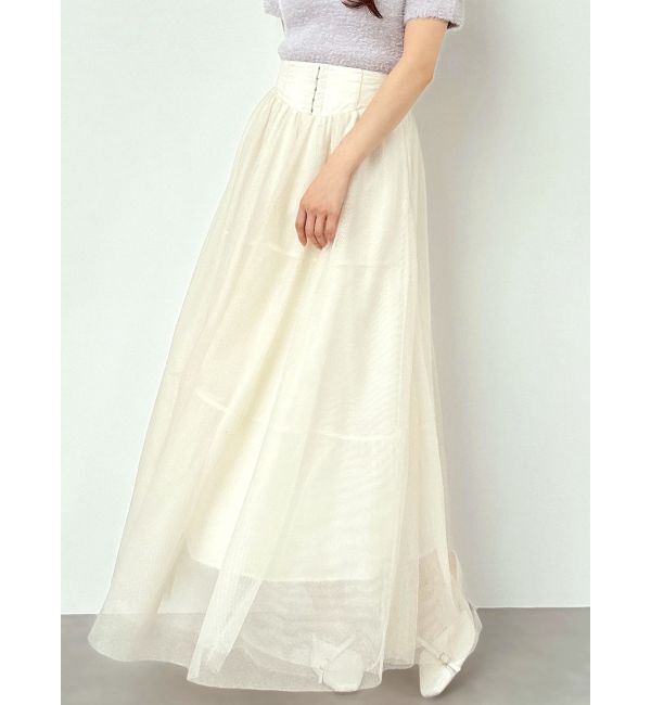 RESEXXY「ラメチュールボリュームスカート」|スカート|アイボリー
