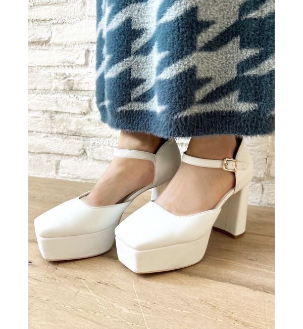 RESEXXY「チャンキーヒールセパレートパンプス」|パンプス|ホワイト