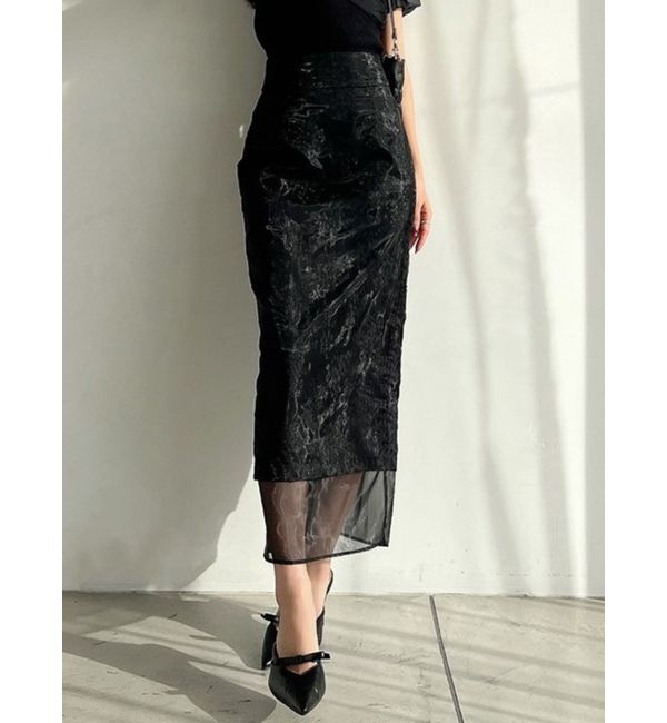 RESEXXY「エンブロイダリーシアースカート」|スカート|ブラック