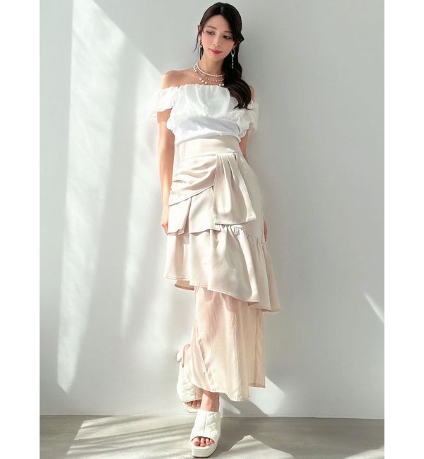 RESEXXY「レイヤードラッフルタイトスカート」|スカート|