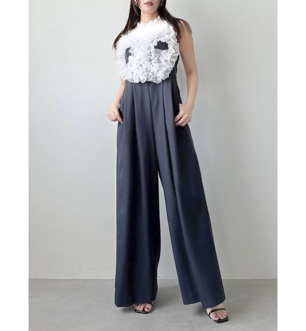 dazzlin「ハートチュールフリルオールインワン」|ワンピース|ネイビー