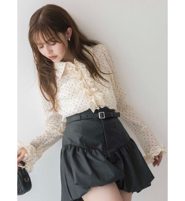 dazzlin「シュリンクフラワーショートシャツ」|シャツ・ブラウス|