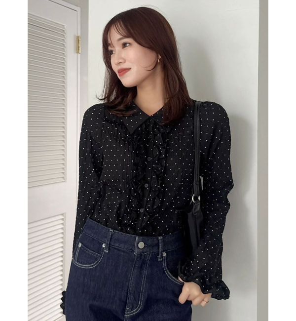 dazzlin「シュリンクフラワーショートシャツ」|シャツ・ブラウス|