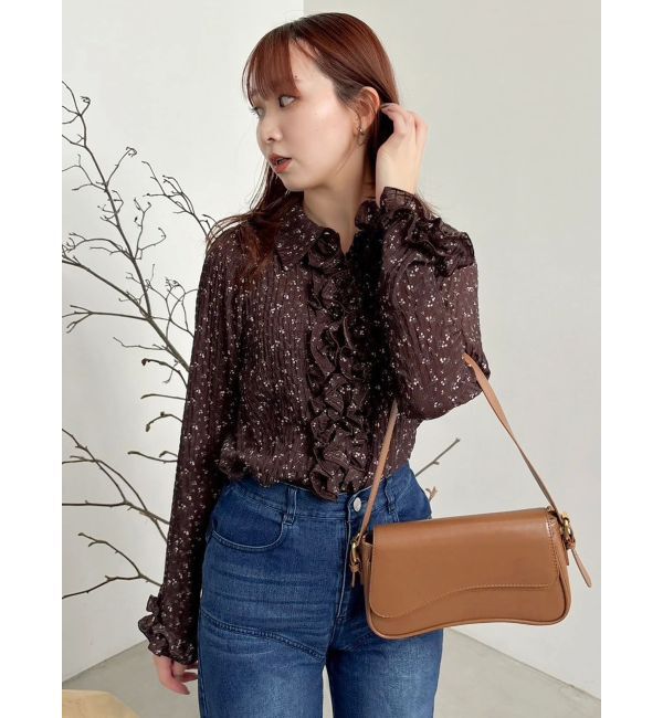 dazzlin「シュリンクフラワーショートシャツ」|シャツ・ブラウス|