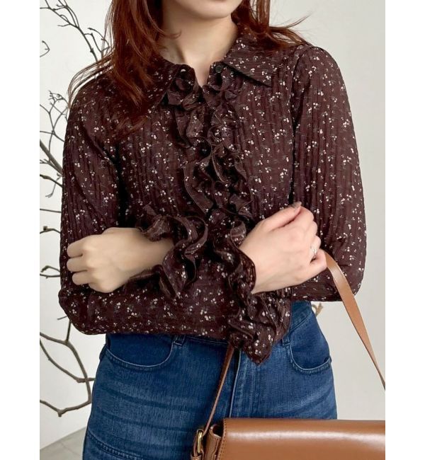 dazzlin「シュリンクフラワーショートシャツ」|シャツ・ブラウス|