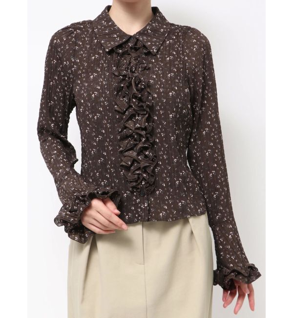 dazzlin「シュリンクフラワーショートシャツ」|シャツ・ブラウス|