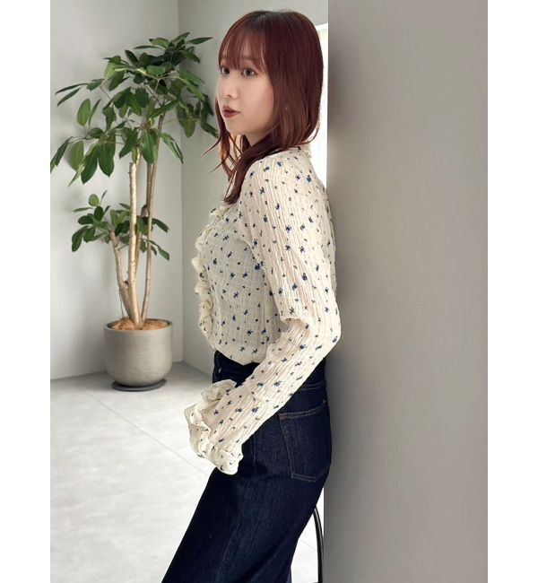 dazzlin「シュリンクフラワーショートシャツ」|シャツ・ブラウス|