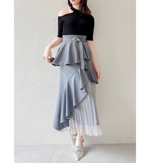 dazzlin「アシメプリーツマーメイドスカート」|スカート|