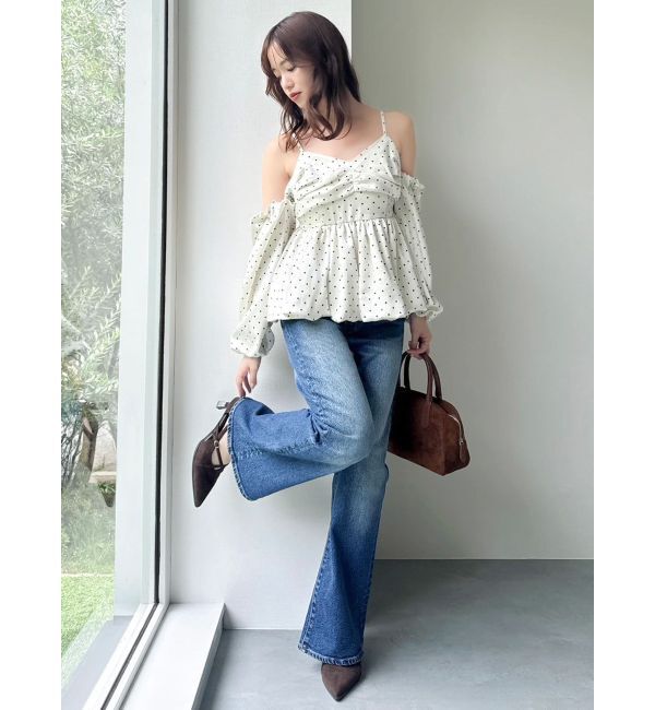 dazzlin「ペプラムギャザーバルーンブラウス」|シャツ・ブラウス|