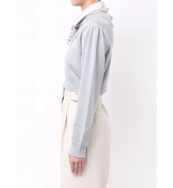 dazzlin「【POLO BCSコラボ】レーススカーフベア刺繍ニットトップス」|ニット・セーター|