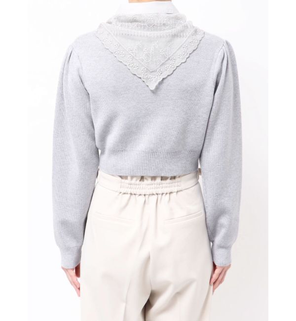 dazzlin「【POLO BCSコラボ】レーススカーフベア刺繍ニットトップス」|ニット・セーター|