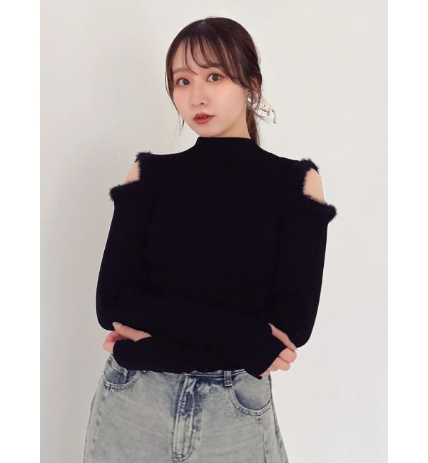 dazzlin「【20周年記念復刻！】オープンエコファースリーブニットトップス」|ニット・セーター|