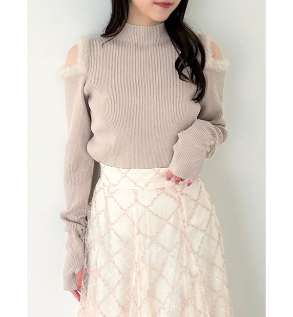 dazzlin「【20周年記念復刻！】オープンエコファースリーブニットトップス」|ニット・セーター|