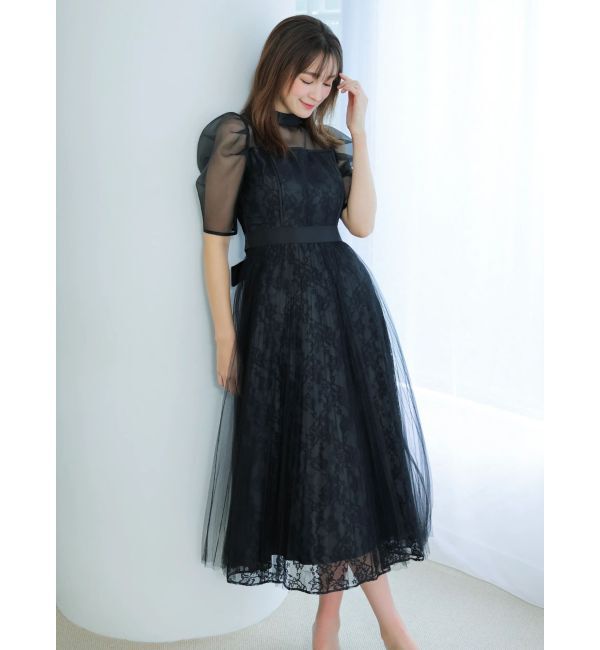 dazzlin「【藤井サチコラボ】チュールレイヤードレースドレス」|ドレス|ブラック