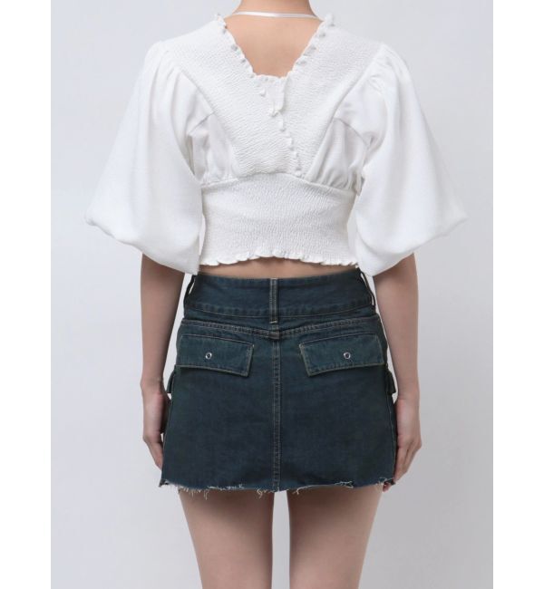 EMODA「SHIRRING MINI TOP」|Tシャツ・カットソー|